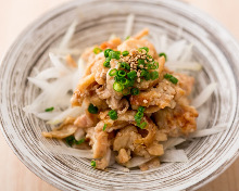 Chicken skin with ponzu