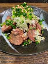 Seared locally raised chiken white liver