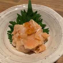 Salmon marinated with salted rice malt