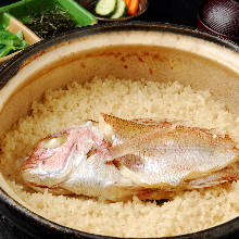 Minced sea bream and rice