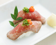 Beef nigiri sushi