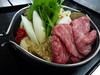 Ohmi beef sukiyaki Gozen using only A-5 Grade rib roast!