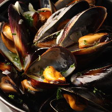 Mussels steamed in wine