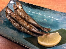 Shishamo smelt with roe