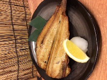 Salted and grilled Atka mackerel