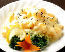 Stir-fried shrimp with mayonnaise