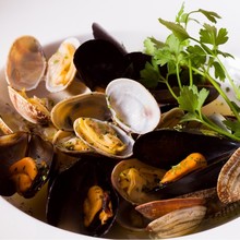 Manila clams steamed in white wine