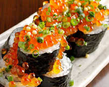 Seafood futomaki sushi rolls