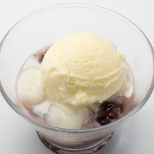 Shiratama Zenzai served with Vanilla  Ice Cream
