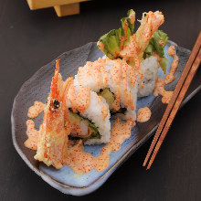 Shrimp tempura and avocado roll