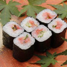 Pickled plum and cucumber sushi rolls