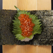 Hand-rolled salmon roe sushi