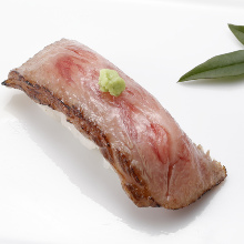 Wagyu beef rare steak nigiri
