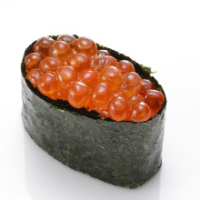 Salmon roe gunkan sushi rolls