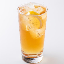 Medicinal Liquor and Soda with Fresh Lemon