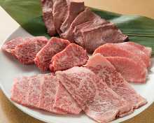 Platter of beef dishes