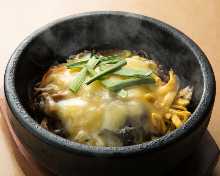 Stone grilled cheese bibimbap