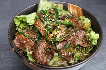 Beef skirt steak rice bowl