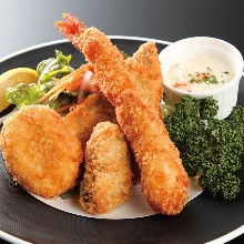 Fried food assortment