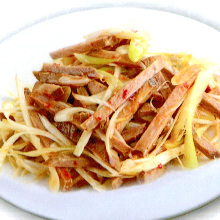 Roasted pork with leeks