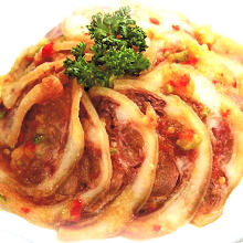 Pork belly with pine nuts