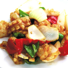 Stir-fried whole squid and garlic