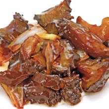 Simmered sea cucumber and shrimp roe