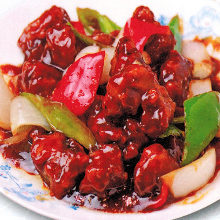 Sweet and sour pork with black vinegar