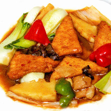 Fried tofu stewed in spicy miso