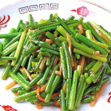 Stir-fried garlic scapes