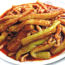 Stir-fried eggplant and pork