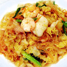 Stir-fried bean-starch vermicelli with squid