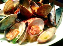 Manila clams steamed in white wine