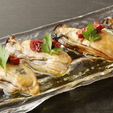 Smoked oysters marinated with oil