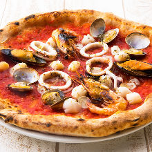 Seafood pizza