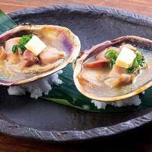 Grilled manila clams with butter