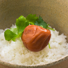 Ume chazuke (plum and rice with tea)