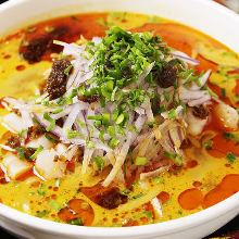 Chinese noodles in Sichuan-style sesame paste soup Chinese noodles in Sichuan-style sesame paste soup