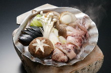Grilled squid squid sauce