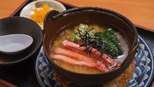 Crab rice soup