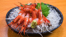 Ama ebi (pink shrimp) sashimi