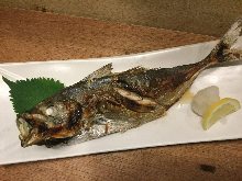 Salted and grilled fish