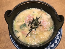 Crab rice soup