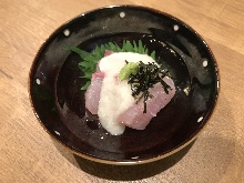 Seafood with grated Japanese yam