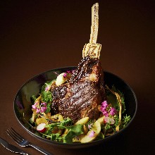 Tomahawk steak charcoal grilled