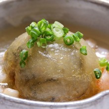 Lotus root dumpling with shrimp ankake sauce