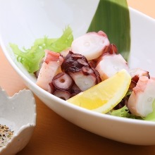 Chopped fresh raw octopus