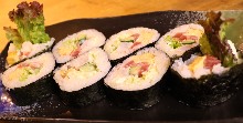 Seafood and mayonnaise sushi rolls