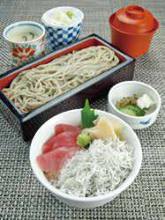 Whitebait and seafood rice bowl and soba meal set