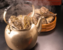 Oyster steamed with sake
